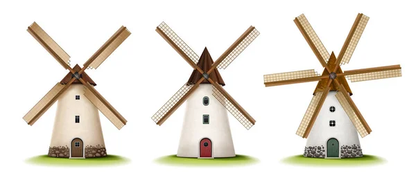 Mill Realistic Set — Archivo Imágenes Vectoriales