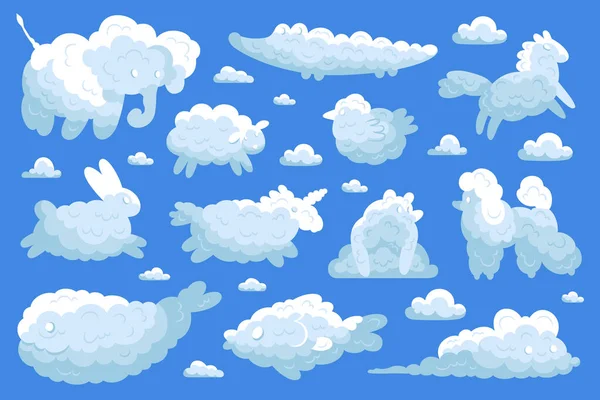 Ensemble d'icônes Nuages d'animaux — Image vectorielle