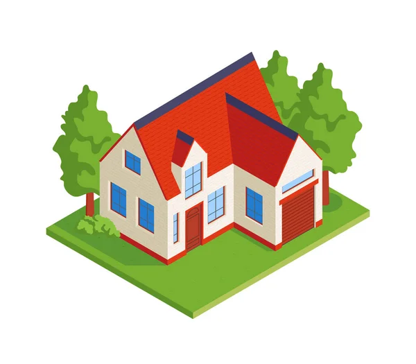 Isometric House Icon — Stock Vector