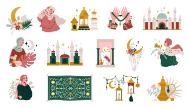 Boho Islamic Style Set clipart