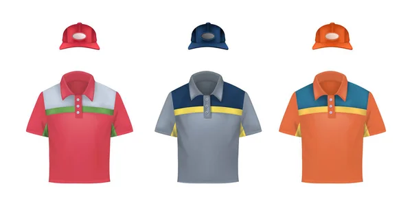 Conjunto de uniformes de colores realistas — Archivo Imágenes Vectoriales