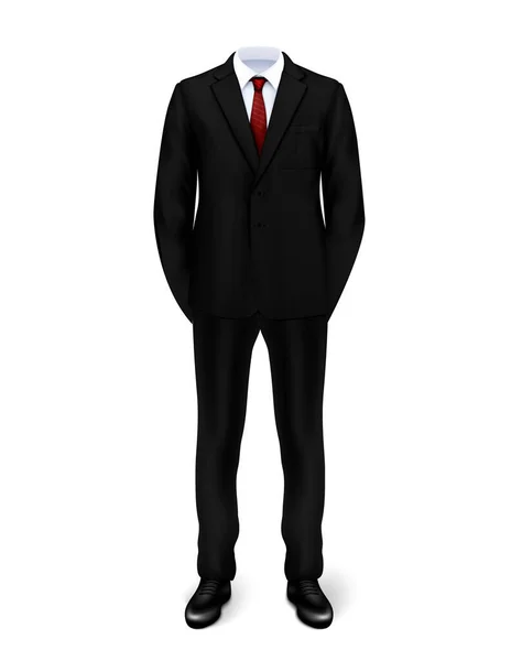 Ανδρικό κοστούμι Ρεαλιστικό φόντο — Διανυσματικό Αρχείο