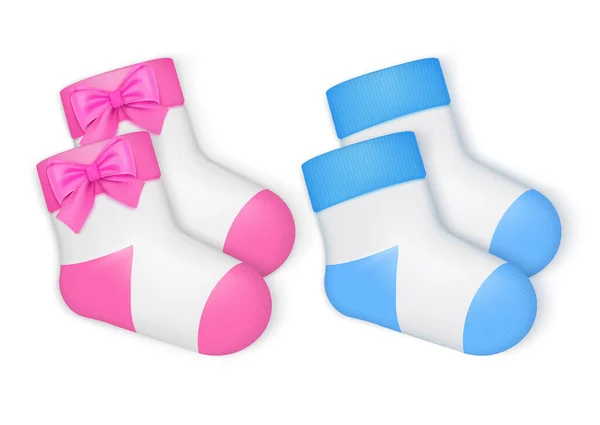 Baby sokken Realistisch concept — Stockvector
