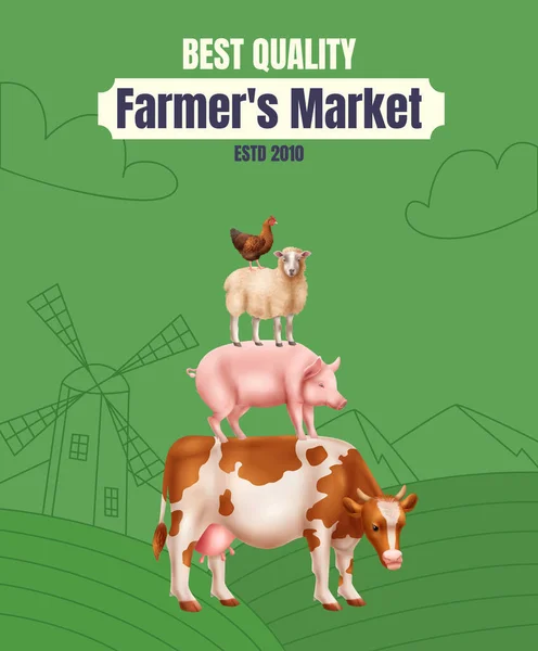 Cartaz do marcador agrícola —  Vetores de Stock
