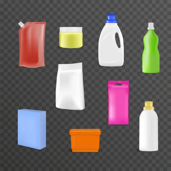 Detergent Bottles Color Set — Vector de stock