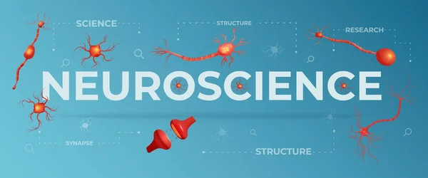 Neurociência Ilustração plana — Vetor de Stock