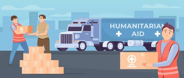 Illustration zur humanitären Hilfe — Stockvektor