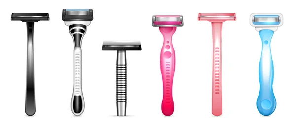 Realistic Razor Set — ストックベクタ