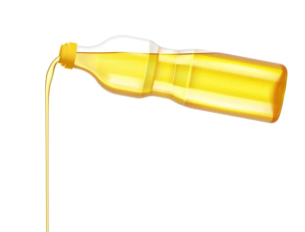 Sonnenblumenöl aus Flasche gießen — Stockvektor