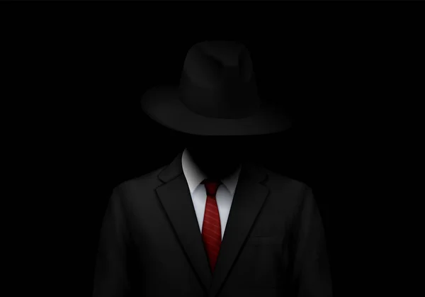Man In Spy Suit Realistic Background — Vector de stock