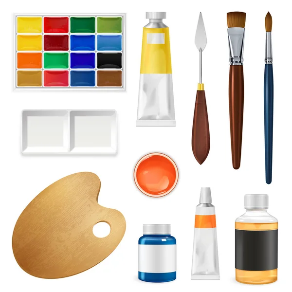 Painter Tools Realistic Set — Image vectorielle