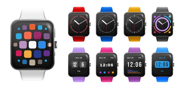 Smart Watch Square Set — Archivo Imágenes Vectoriales