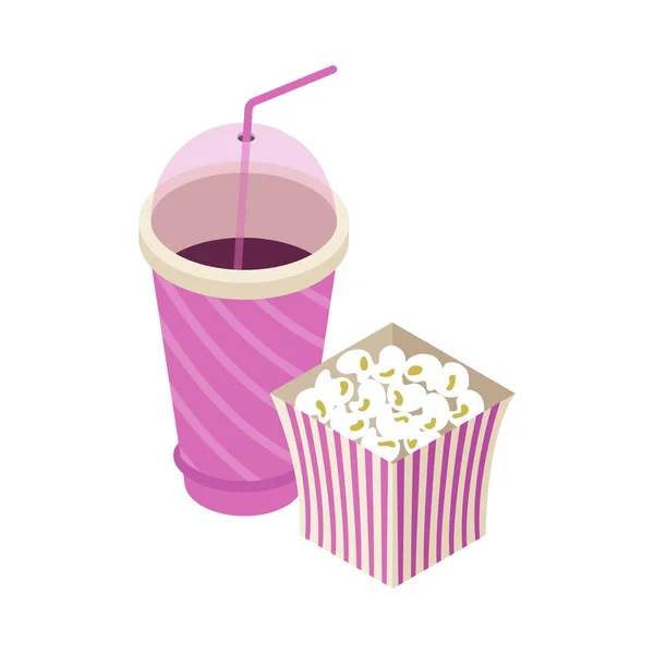 Isometrische popcorn-icoon — Stockvector