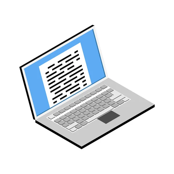 Ícone Isométrico de Laptop — Vetor de Stock