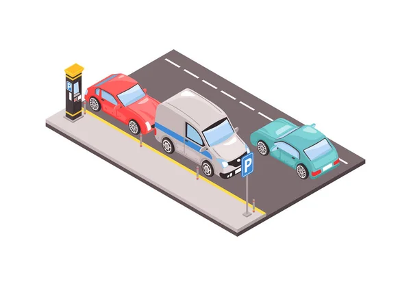 Parque de estacionamento isométrico —  Vetores de Stock