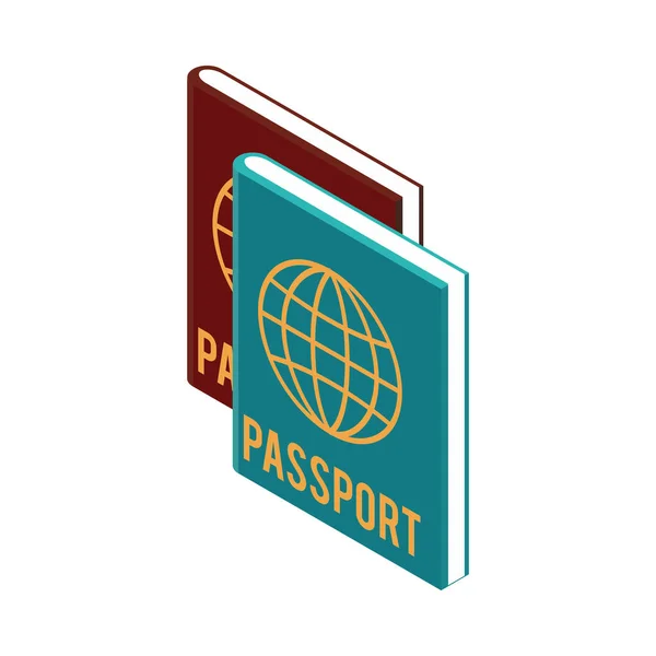 アイソメトリックアイコンのパスポート — ストックベクタ