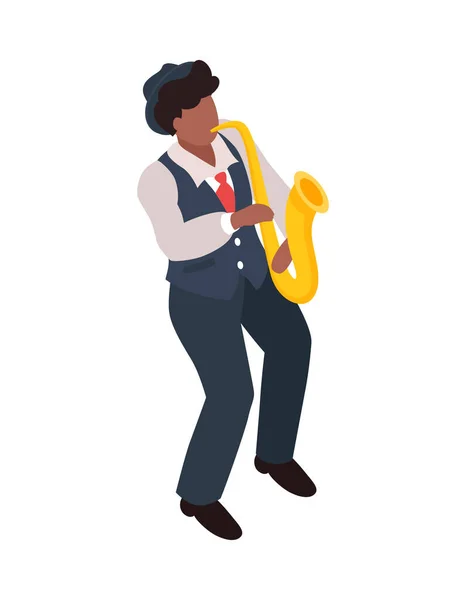 Isometric Street Musician — 스톡 벡터