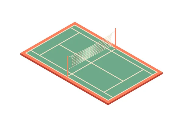 Cour de tennis isométrique — Image vectorielle