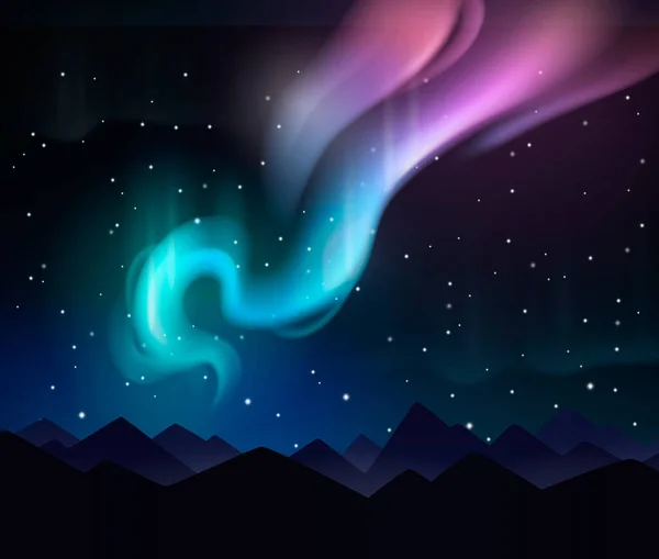Illustration des aurores boréales — Image vectorielle