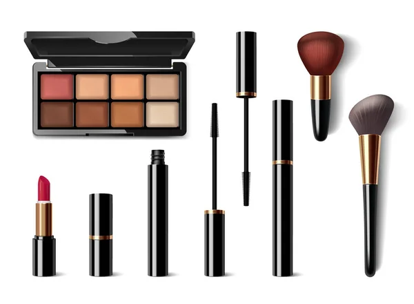 Maquillaje realista conjunto — Vector de stock