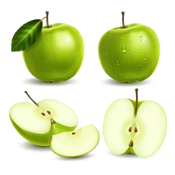 Realistyczny zestaw jabłek — Wektor stockowy