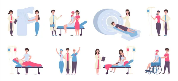 Oncology Flat Icons Collection — Archivo Imágenes Vectoriales