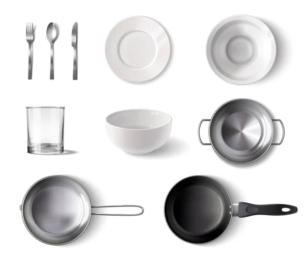 Dishware Realistic Set — Stockvektor