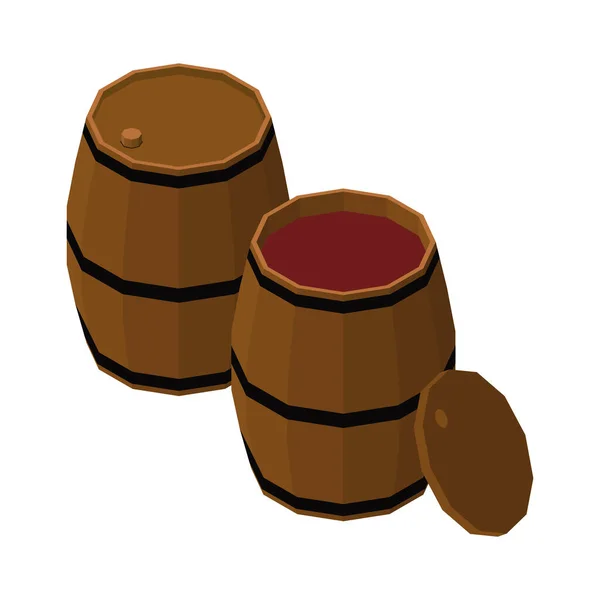 Isometric Wine Barrels — 스톡 벡터