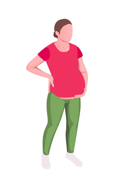 Ізометрична вагітна жінка — стоковий вектор