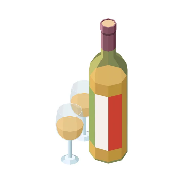 Isometric Wine Icon — Image vectorielle