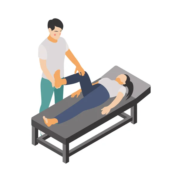 Physiotherapy Isometric Icon — Stock Vector