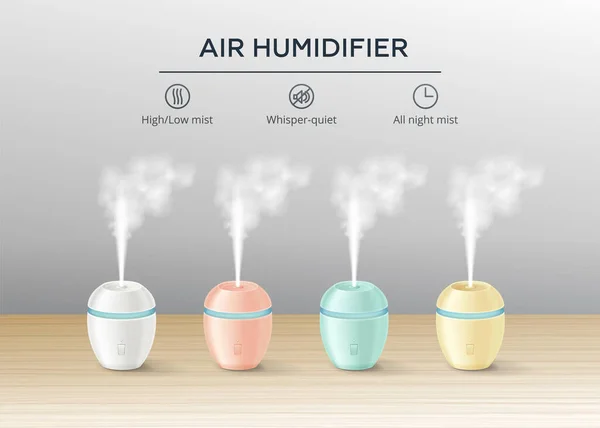 Air Humidifier Realistic Composition — Stok Vektör