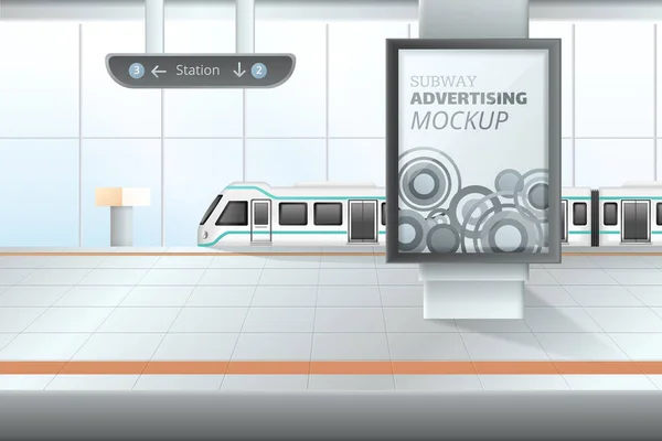 Subway Advertising Mockup - Stok Vektor