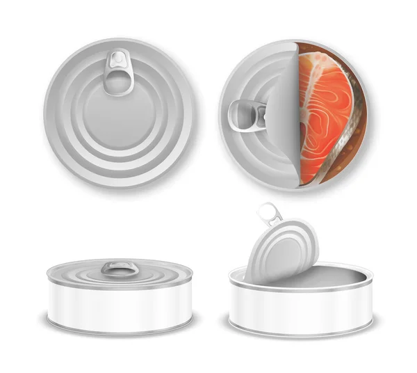 Tin Cans Set - Stok Vektor