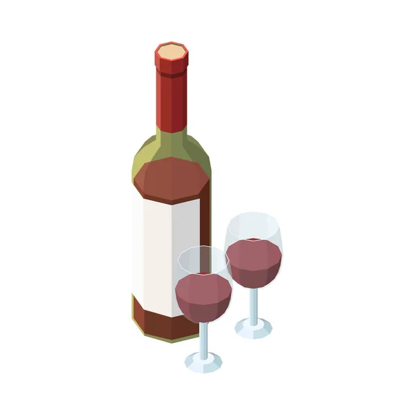 Ikona víno Isometric — Stockový vektor