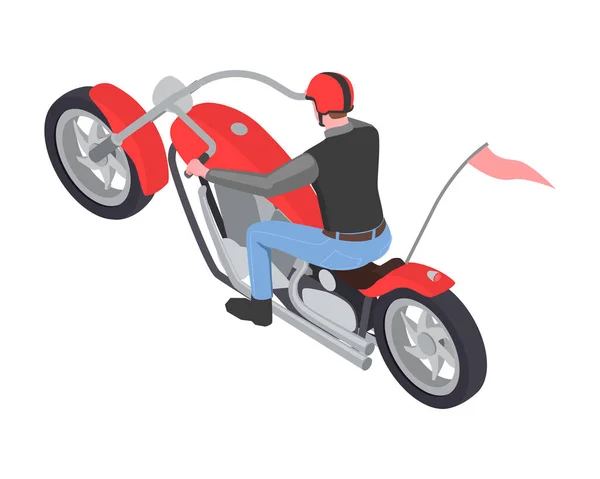 Isometric Biker Icon — Stock Vector