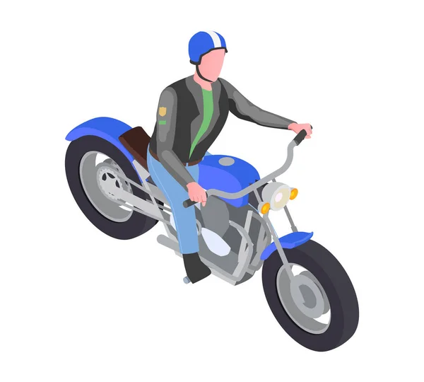 Biker Isometrisk illustration — Stock vektor