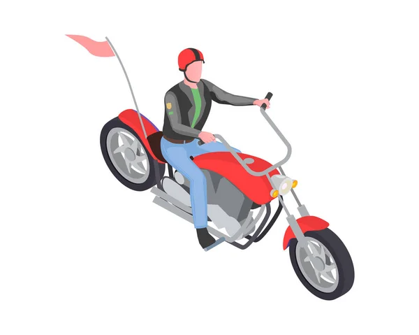 Bisikletçi Isometric Illustration — Stok Vektör