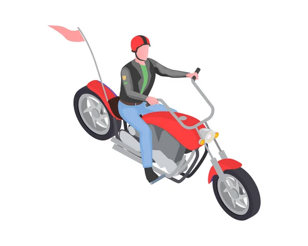 Biker Isometric Illustration — ストックベクタ