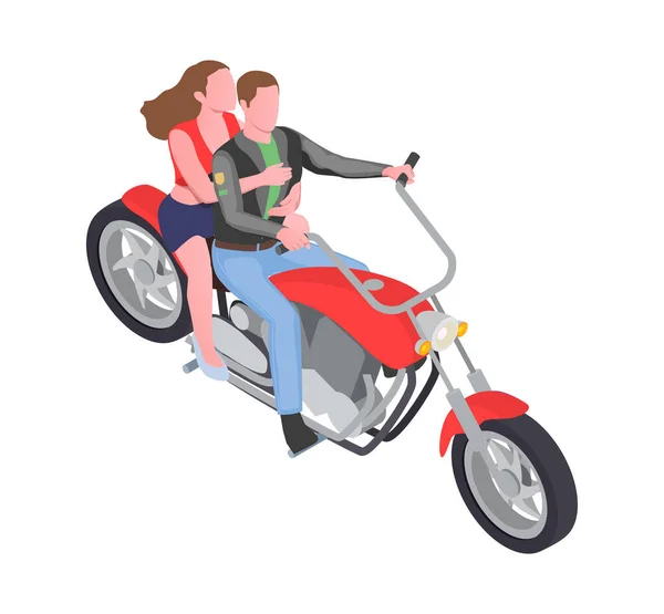 Bikers Isometric Icon — Vettoriale Stock