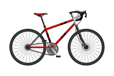 Realistic Red Bicycle Composition