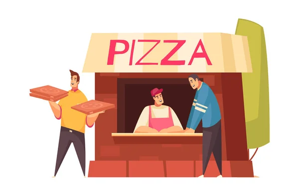 Pizza To Go Composition — Stockvector