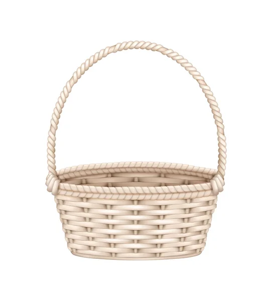 White Wicker Basket Composition — Stockvektor