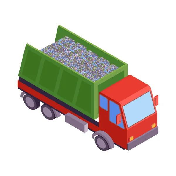 Open Garbage Truck Composition — Stockový vektor