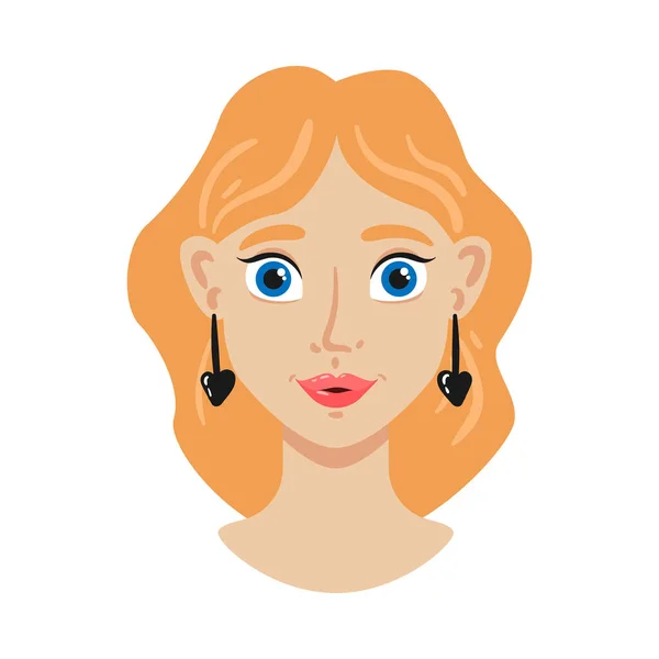 Orange Haired Woman Composition — Image vectorielle