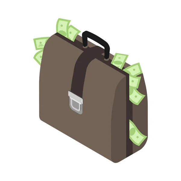 Cash Volledige Briefcase Samenstelling — Stockvector