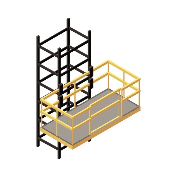 Construcción Ascensor Composición isométrica — Vector de stock