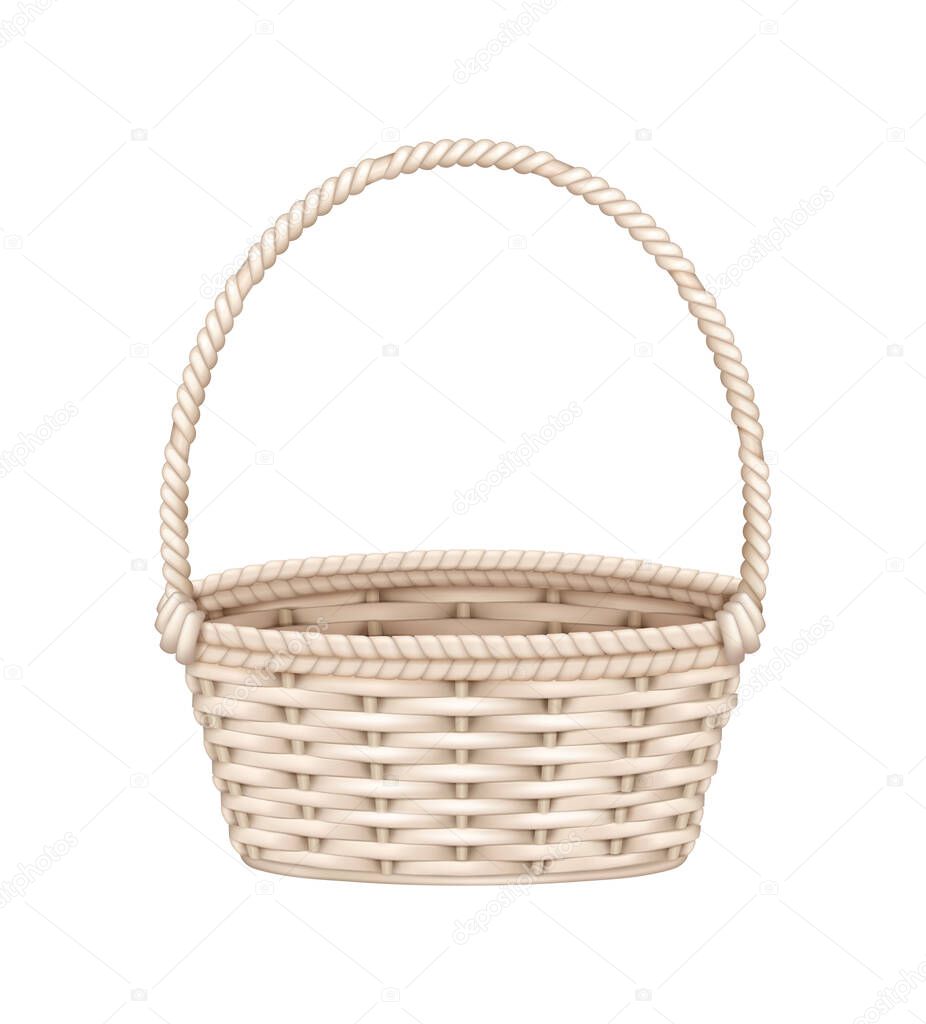 White Wicker Basket Composition