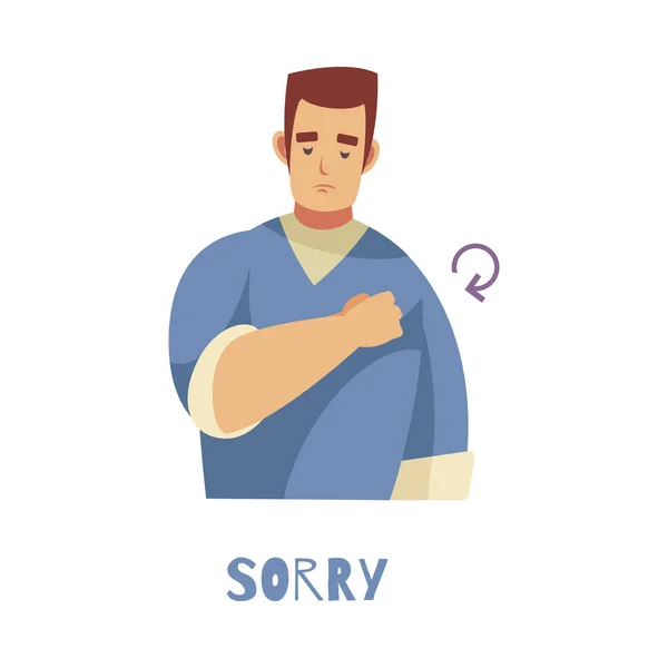 Deaf Phrase Sorry Composition — 스톡 벡터