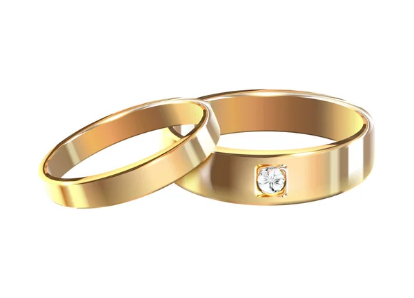 Wedding Rings Diamond Composition — Stock Vector
